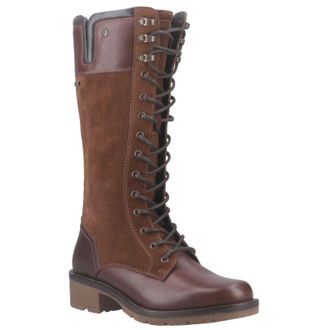 Hunter Skye Tall Boot Leather Womens Brown Boots - Size UK 4
