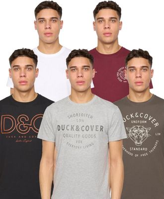 Duck and Cover Heren Corsure Geassorteerde Ontwerpen T-shirt (Set van 5) (Veelkleurig)