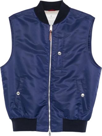 Brunello Cucinelli Bodywarmer met rits - Blauw