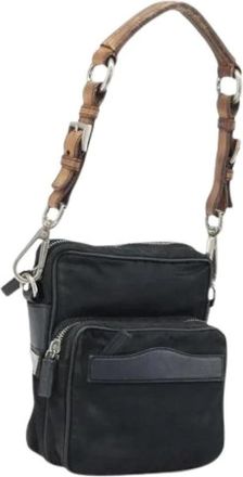Prada Pre-owned Vintage Nylon Schoudertas - Dames - Vintage Schoudertas - Zwart - ONE Size - Nylon - Vintage