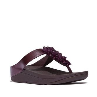 FitFlop Fino Bauble-bead toe-post sandals in Metallic Plumberry at Nordstrom, Size 6.5