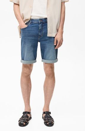 Mango Denim Bermuda Shorts in Dark Blue at Nordstrom, Size 32