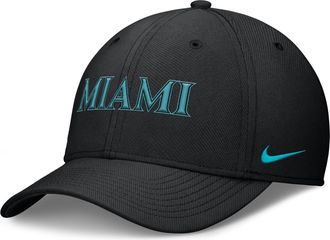 Nike Miami Marlins City Connect Rise Swoosh Nike Mens Dri-FIT MLB Hat in Black | NB1700AMQM-YVT