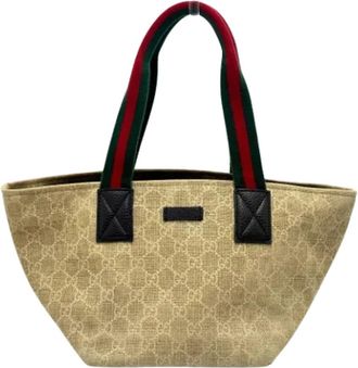 Gucci Pre-owned Canvas gucci-bags - Dames - Vintage Schoudertas - Beige - ONE Size - Vintage