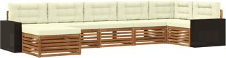 vidaXL Conjunto De Sof&aacute;s De Exterior 7 Uds. Natural Y Crema Vidaxl