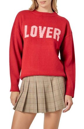 English Factory Statement Sweater in Red/Pink at Nordstrom, Size X-Small