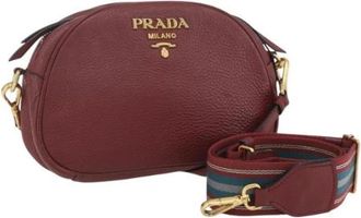 Prada Pre-owned Vintage Cross Body Bag - Dames - Vintage Schoudertas - Rood - ONE Size - Leer - Vintage
