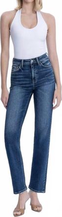 Flying Monkey Madison High Rise Straight Jeans In Dark Wash