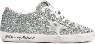 Golden Goose Platinum Green Lace-up Sneakers