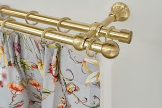 Garesa Gardinenstange »ANDREA« Ø 20 mm 2 läufig-läufig Wunschmasslänge Vorhanggarnitur, verlängerbar, Endknopf Kugel kurz, mit Ringen