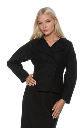 Alexia Admor Soren Crewneck Rounded Sleeve Blazer in Black at Nordstrom, Size 14