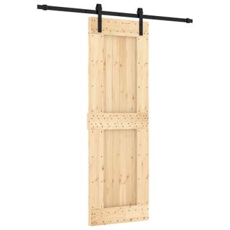 vidaXL Puerta Corredera Natural Y Negro 70 X 210 Cm Vidaxl