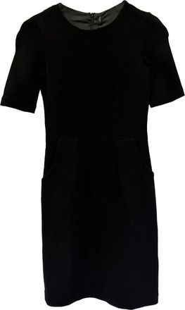 Joseph Velvet Shift Mini Dress in Black Viscose