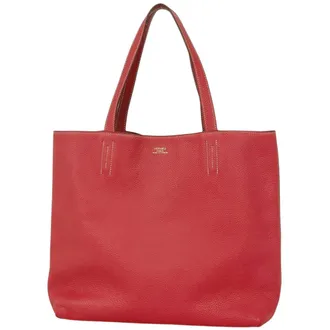 Herm&egrave;s Rose Jaipur Ruby Taurillon Clemence Leather Shoulder Bag Tote Bag (Pre-Owned)