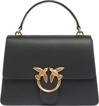 Pinko Love One Top Handle Classic Light - Dames - Handtassen - Zwart - ONE Size - Katoen - Tassen