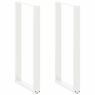Berkfield Home Coffee Table Legs U-Shaped 2 pcs White 60x(110-111) cm Steel