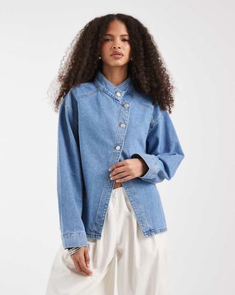 Asos Giacca di jeans a portafoglio blu medio