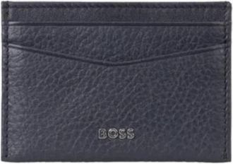 HUGO BOSS Metal Logo Crosstown Leather Card Holder
