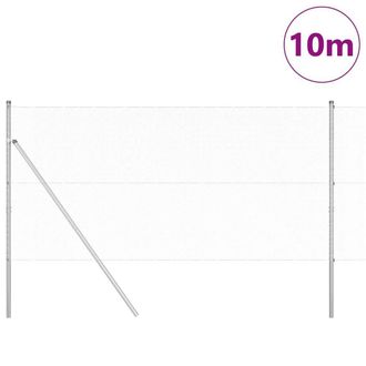 Berkfield Home Hexagon Fence 1.4x10 m Galvanised Steel in Silver