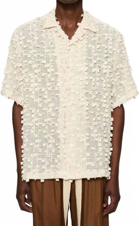 CMMN SWDN Ted Short Sleeve Shirt In Ecru