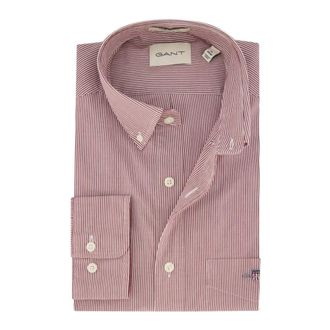 GANT Overhemden, Heren, Rood, XL, Katoen, Poplin Banker Shirt