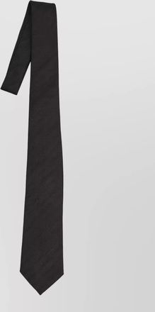 Saint Laurent wide silk jacquard striped tie