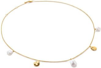 Monica Vinader Capri pearl-embellished necklace - women - Recycled 18kt Gold Vermeil/Pearl/Recycled Silver - One Size