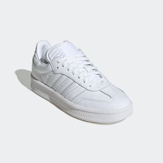 adidas Sneaker ADIDAS ORIGINALS SAMBA XLG, Damen, Gr. 40, weiss (cloud wei&szlig;, cloud wei&szlig;, cloud wei&szlig;), Leder, Textil, Schuhe Sneaker, mit erh&ouml;hter Sohle und g