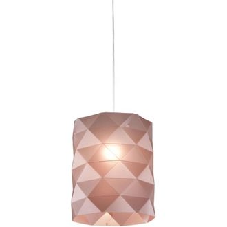 Linea Zero Linea Zero - Sospensione Moderna 1 Luce Prisma In Polilux Rosa Metallico D27 Made In Italy