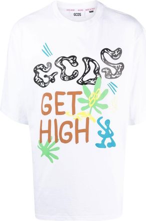 GCDS logo-print short-sleeve T-shirt - men - Cotton - S - White