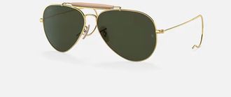 Ray-Ban Unisex Outdoorsman Aviation Sunglasses In Gold