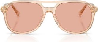 Brunello Cucinelli 56mm Pilot Sunglasses in Peach at Nordstrom