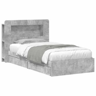 vidaXL Telaio Del Letto Con Storage Grigio Cemento 90 X 190 Cm Vidaxl