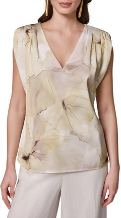 DKNY Print Cap Sleeve Top in Citrus Multi at Nordstrom, Size X-Small