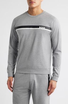 BOSS Authentic Lounge Sweatshirt in Medium Grey at Nordstrom, Size Xx-Large