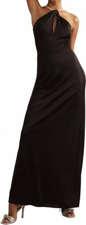 Monique Lhuillier Womens Kara Sleeveless Long Dress In Black