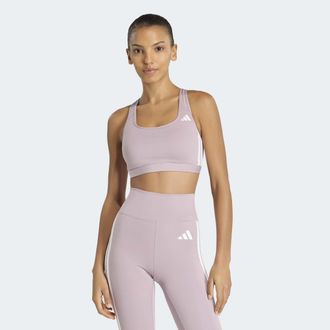 adidas Sport-BH ADIDAS PERFORMANCE OPT ESS 3S MS, Damen, Gr. XXL, N-Gr, preloved fig, wei&szlig;, Obermaterial: 85% Polyester, 15% Elasthan, BHs Sport-BH