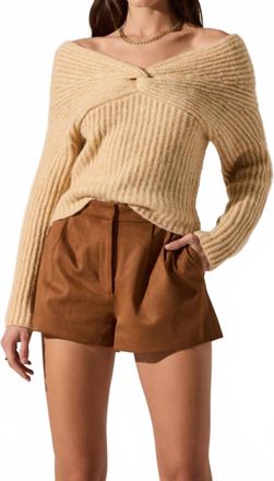 Astr Franisbel Off The Shoulder Sweater In Butter Yellow