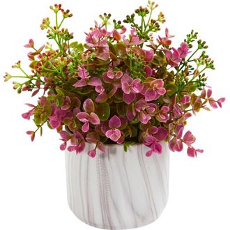 Nearly Natural Eucalyptus Artificial Plant in Marble Finished Vase in Purple at Nordstrom