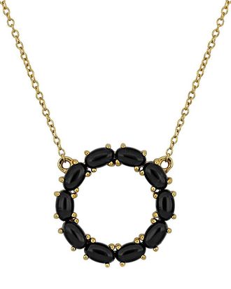 Rina Limor Gold Over Silver 2.10 Ct. Tw. Black Onyx Circle Necklace