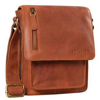 STILORD Finn Small Shoulder Bag for Men Vintage Cross Body bag suitable for 8.4 inch tablets Satchel genuine leather, Colour:andorra - brown