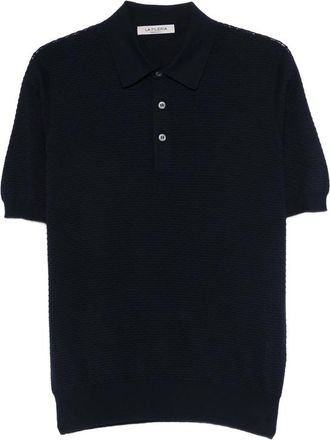 La Fileria Textured Button Polo Shirt