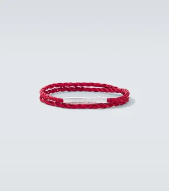 Bottega Veneta Knot sterling silver and leather bracelet