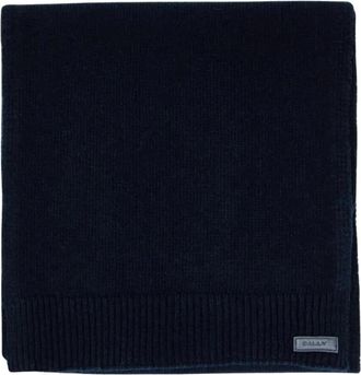 Bally Logo-patch Sjaal - Heren - Wintersjaals - Blauw - ONE Size - Wol - Accessoires