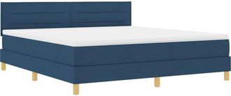 vidaXL Box Spring Bed with Mattress Blue 180 x 200 cm Fabric vidaXL