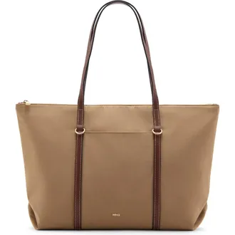 Mango Nylon Shopper Bag in Beige at Nordstrom