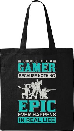 Generic I Choose To Be A G A M E R Natural Ecological Cotton Tote Bag Black