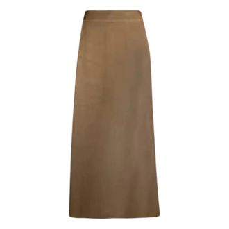 Stenstr&ouml;ms Beige Zijde Blend Maxi Rok - Dames - Midirokken - Beige - L - Spandex - Rokken