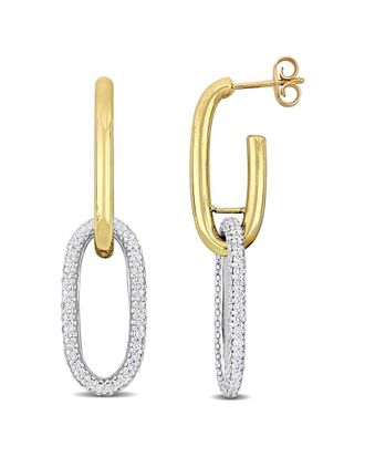 Rina Limor 14K Two-Tone 2.70 Ct. Tw. Diamond Oval Link Earrings