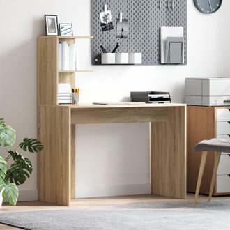 Berkfield Home Sonoma Oak Writing Desk Sonoma oak Particle board Standard in Brown